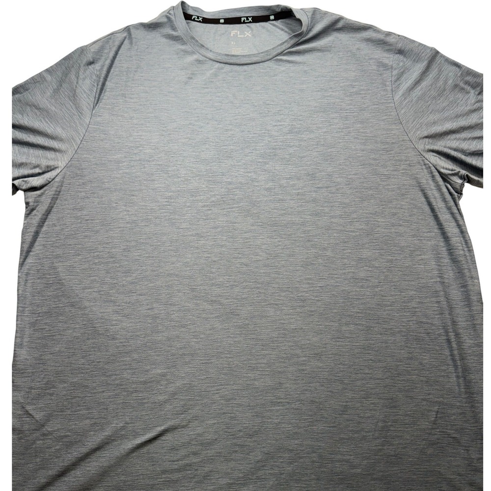 FLX Performance T-Shirt Mens XL Gray Heather Space Dye Stretch Gym Short Sleeve - Picture 2 of 8